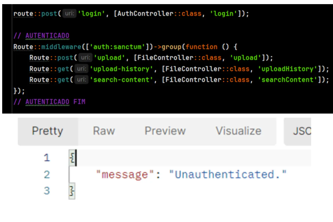 Sistema de autenticação